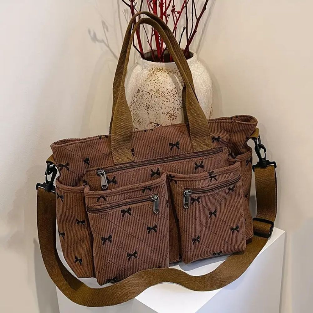 Kana | Sac En Velours Côtelé & Rubans
