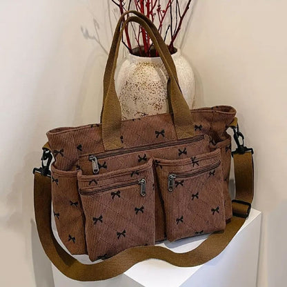 Kana | Sac En Velours Côtelé & Rubans
