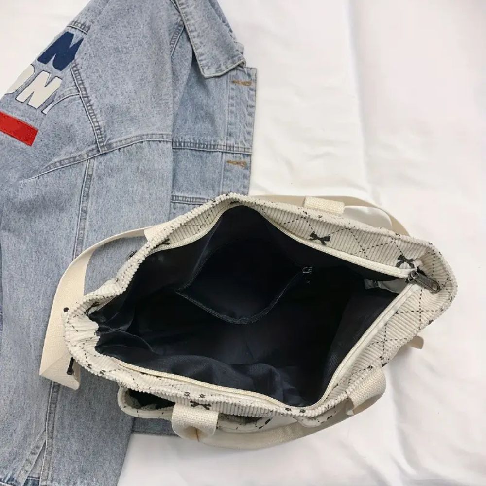 Kana | Sac En Velours Côtelé & Rubans