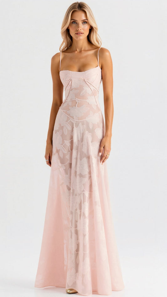 Nadia | Robe Longue Élégante À Bretelles Fines
