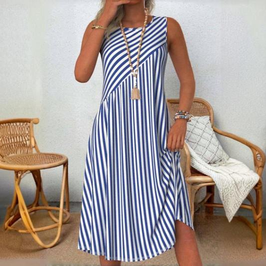 Sandy | Robe D'Été Sans Manches À Rayures