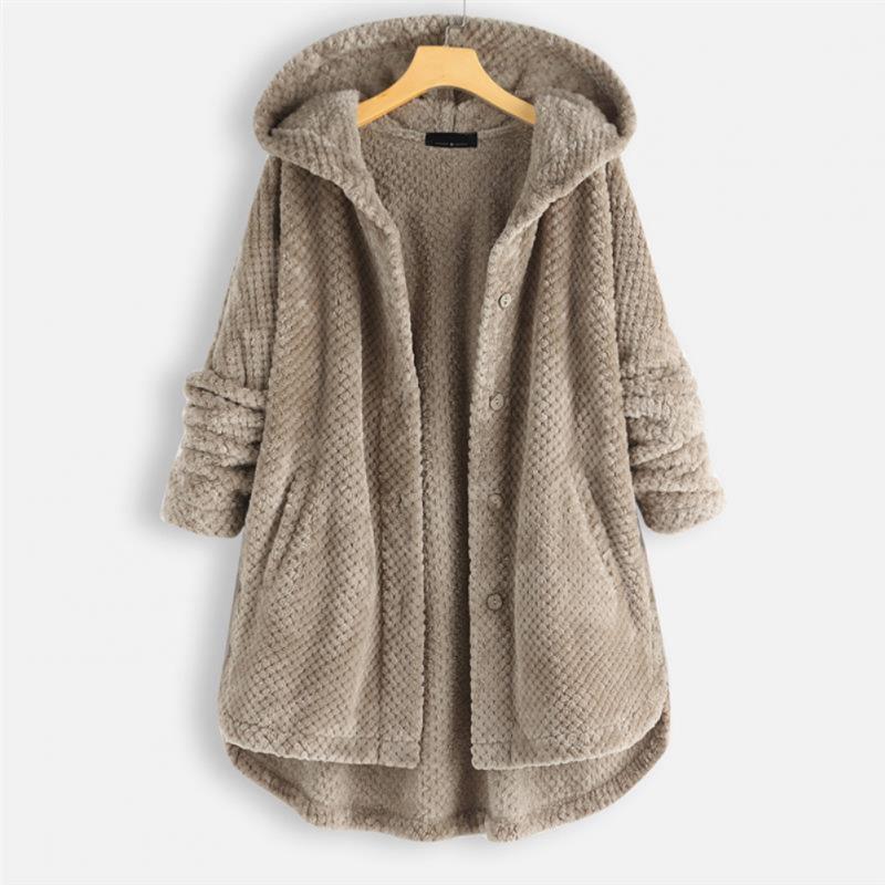 Beth | Manteau Côtelé Douillet Avec Capuche