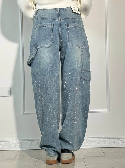 Calypso | Pantalon Taille Haute à Jambes Larges avec Poches à Boutons