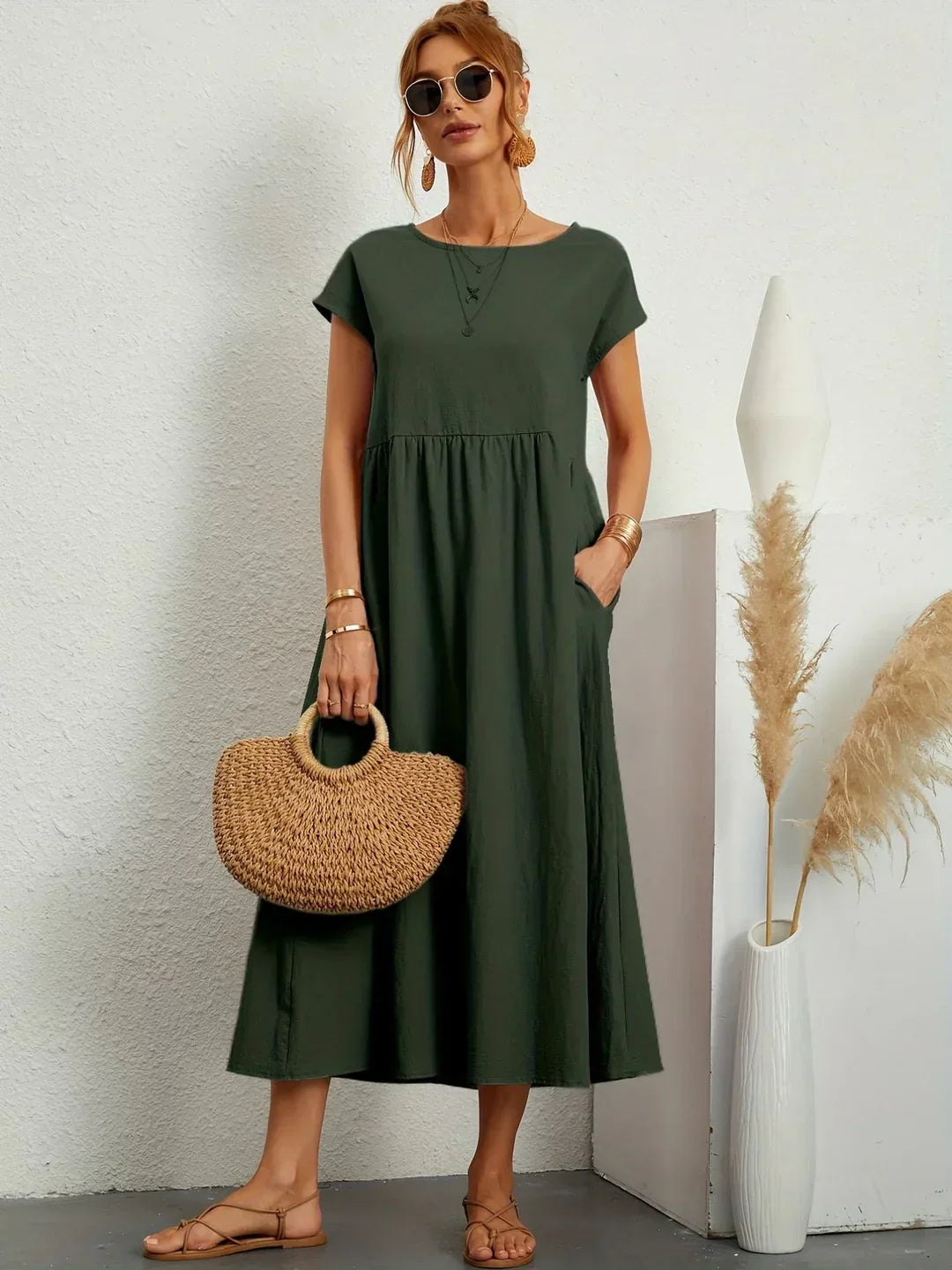 Gwyn | Robe Légère En Coton Doux Avec Poches