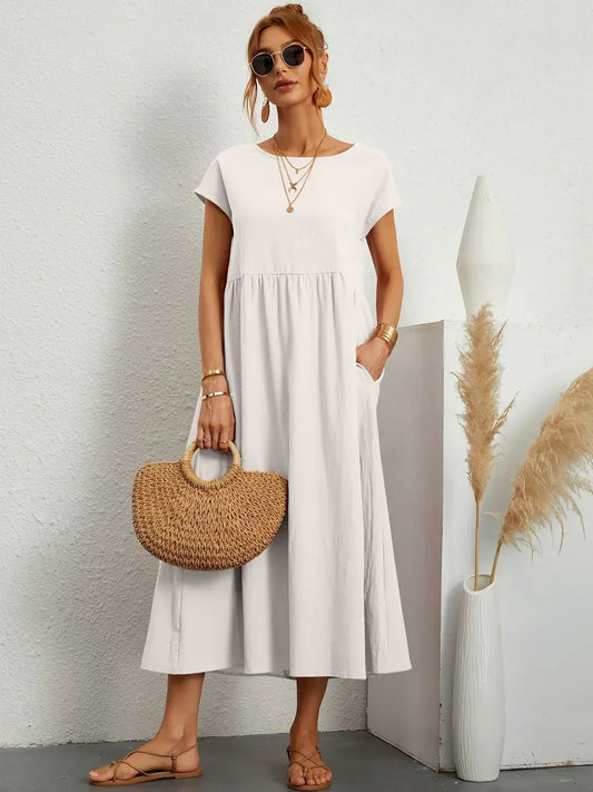 Gwyn | Robe Légère En Coton Doux Avec Poches