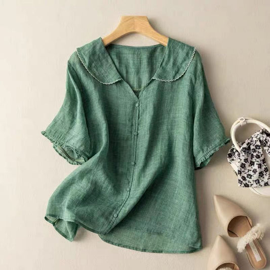 Aire | Chemise En Lin Légère Avec Col Festonné