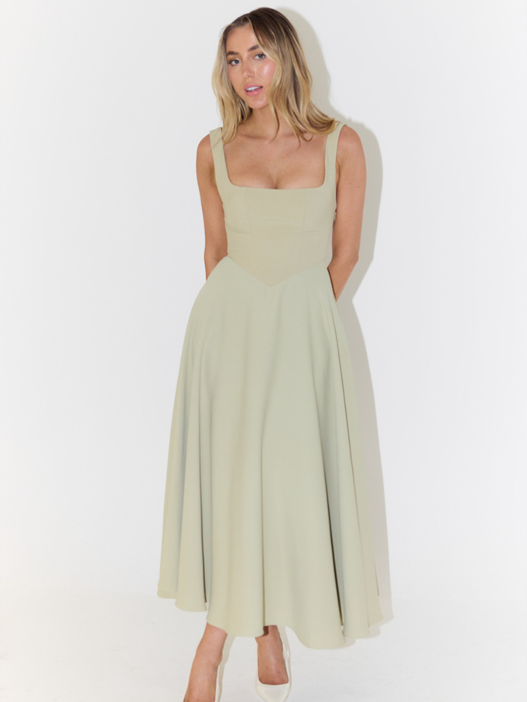 Rona | Robe Midi Évasée Élégante Pour Occasions Spéciales