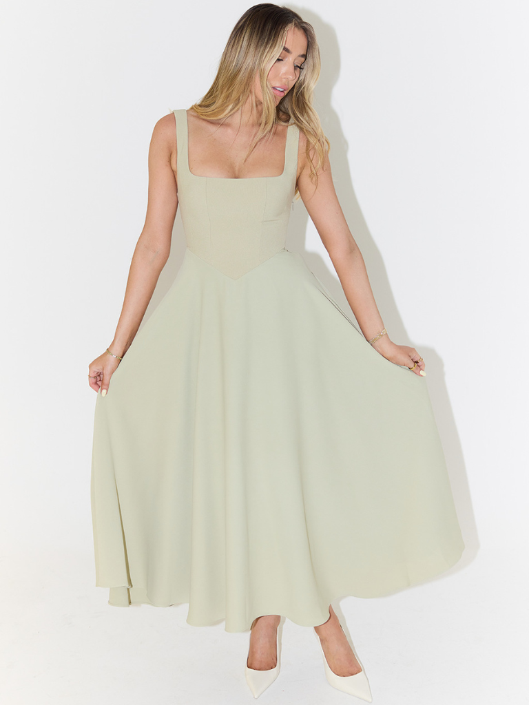 Rona | Robe Midi Évasée Élégante Pour Occasions Spéciales
