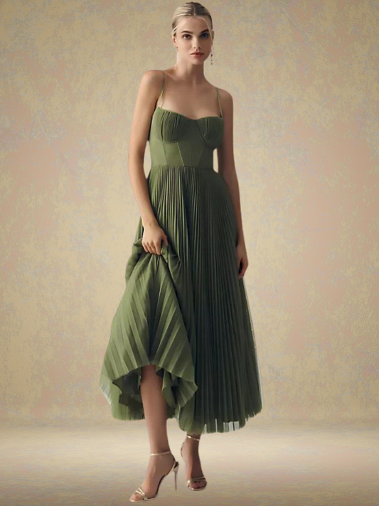Véronique | Robe longue plissée élégante