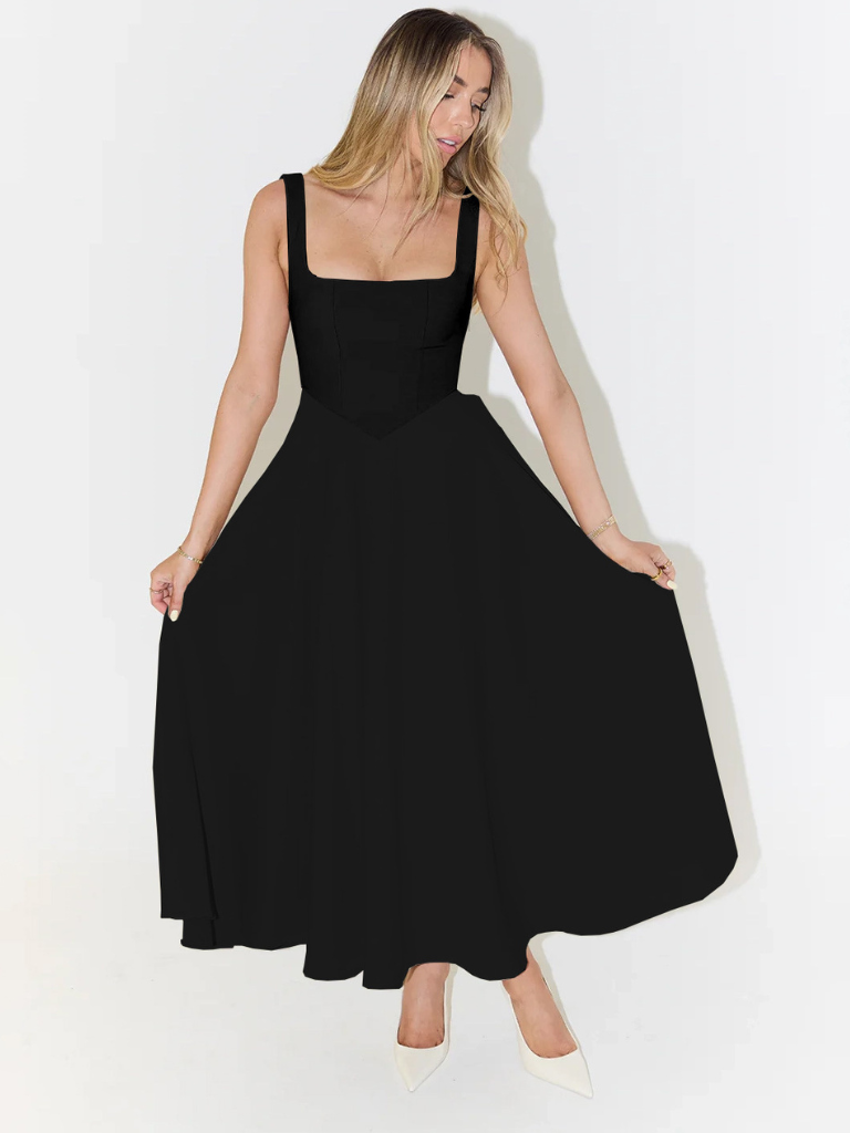 Rona | Robe Midi Évasée Élégante Pour Occasions Spéciales