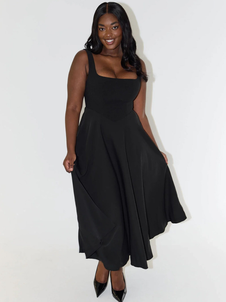 Rona | Robe Midi Évasée Élégante Pour Occasions Spéciales
