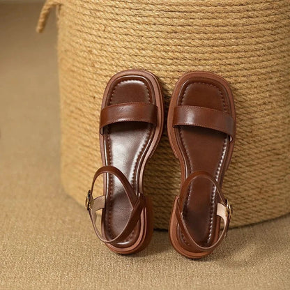 Zinnia | Sandales À Talon Bloc En Cuir