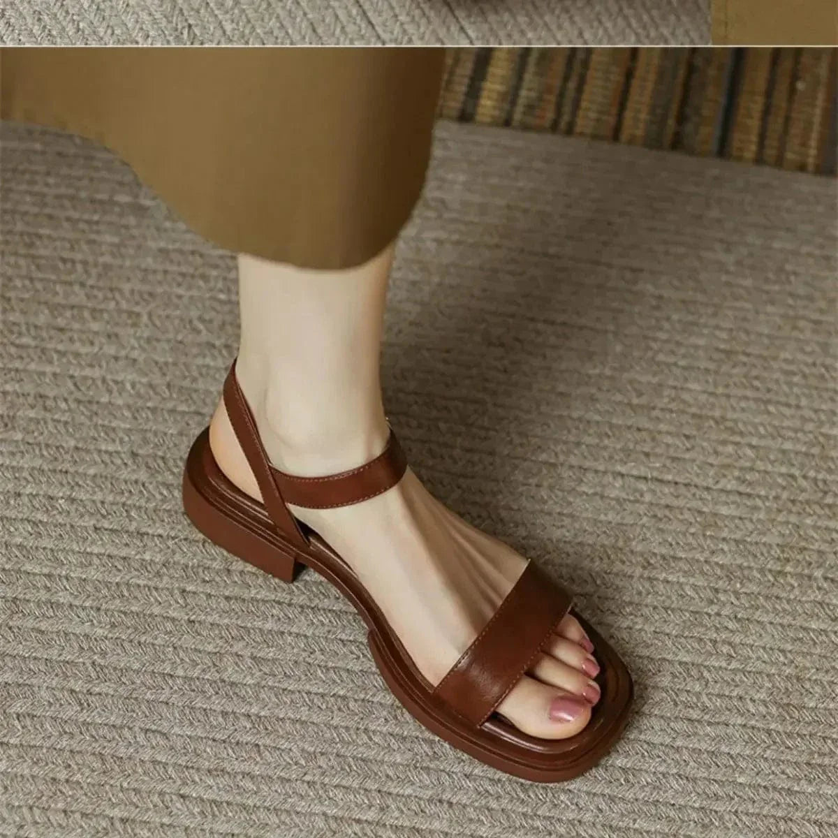 Zinnia | Sandales À Talon Bloc En Cuir