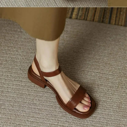 Zinnia | Sandales À Talon Bloc En Cuir