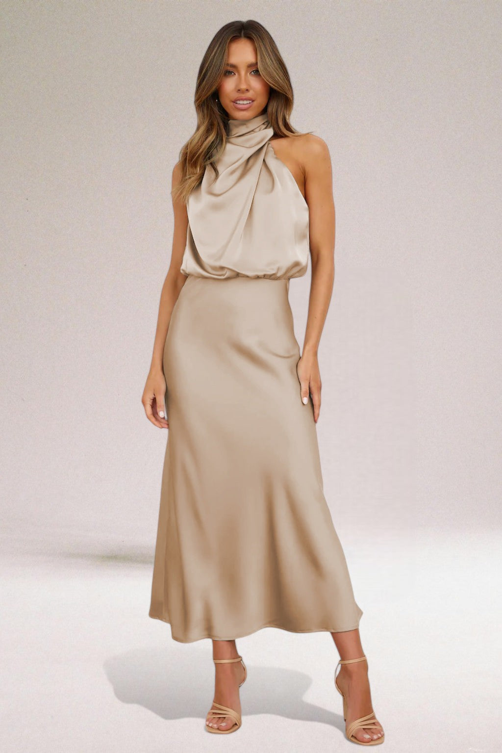 Lenoir | Robe glamour en satin avec licou