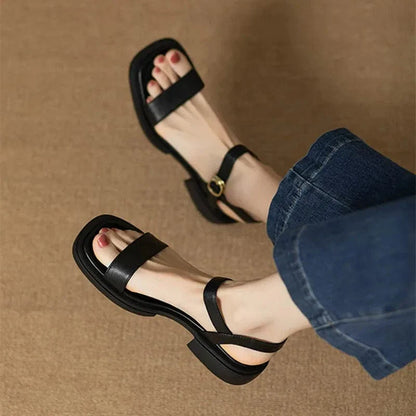 Zinnia | Sandales À Talon Bloc En Cuir