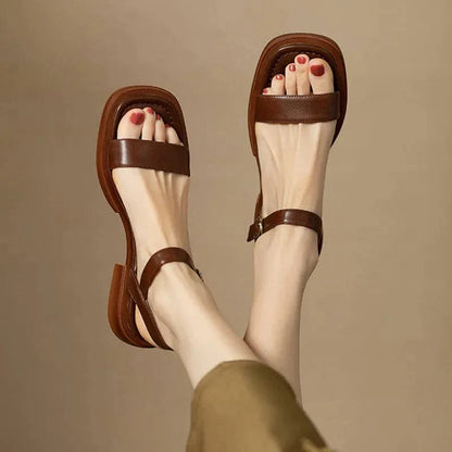 Zinnia | Sandales À Talon Bloc En Cuir