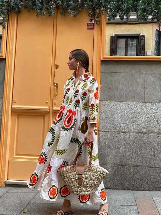 Mey | Robe Longue Patchwork Ample et Élégante