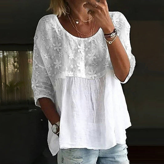 Maëlle | Blouse Brodée Patchwork
