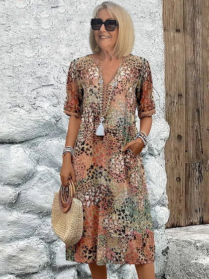 Colette | Robe Mi-Longue Éclatante