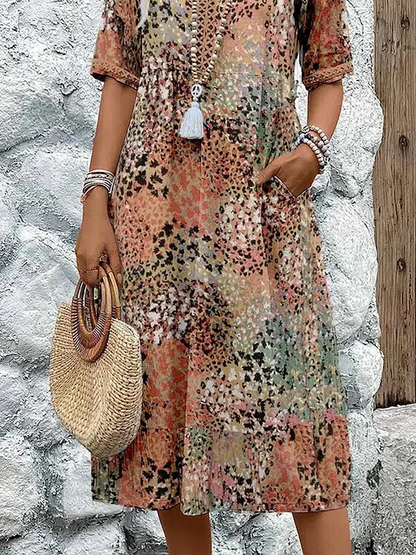 Colette | Robe Mi-Longue Éclatante
