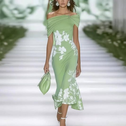 Frida | Robe Élégante À Épaules Dénudées Et Motifs Floraux