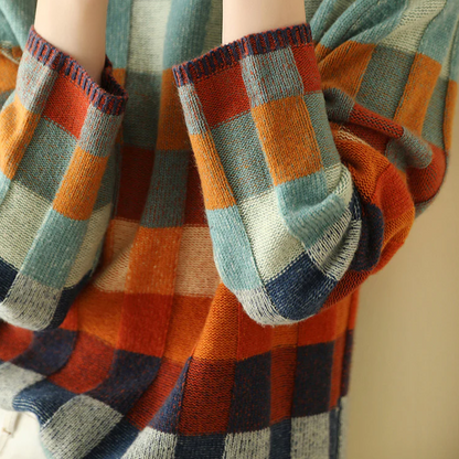 Krissy | Pull À Col Roulé Patchwork En Cachemire Doux