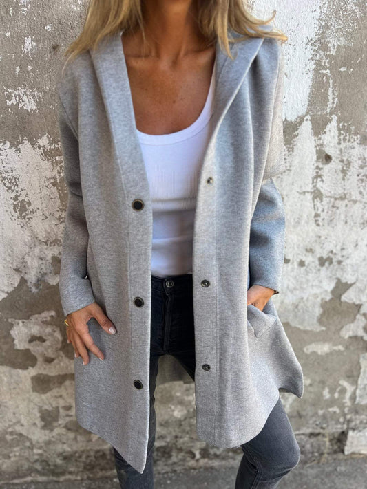 Selma | Veste Décontractée à Capuche et Boutonnage Simple