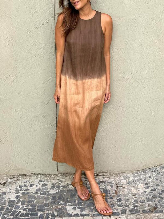 Misha | Robe Longue Imprimée En Lin Et Coton À Coupe Fluide