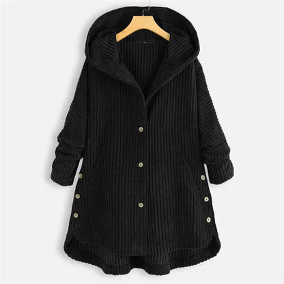 Beth | Manteau Côtelé Douillet Avec Capuche