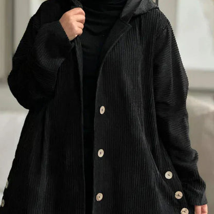 Beth | Manteau Côtelé Douillet Avec Capuche