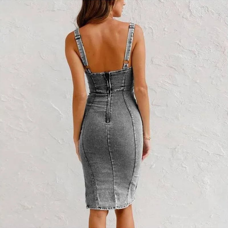 Lenoir | Robe Camisole Moulante en Denim