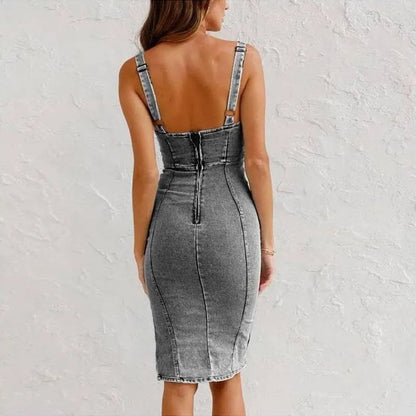 Lenoir | Robe Camisole Moulante en Denim