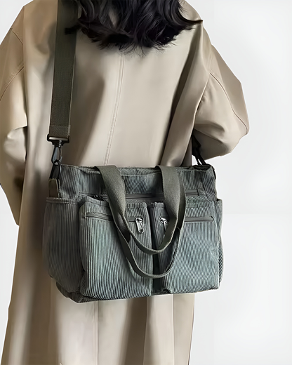 Camille | Sac Tote En Velours Côtelé Élégant Et Pratique