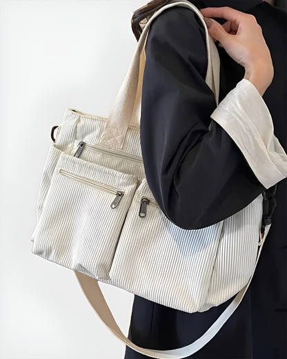 Camille | Sac Tote En Velours Côtelé Élégant Et Pratique