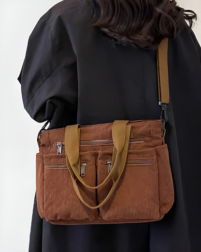 Camille | Sac Tote En Velours Côtelé Élégant Et Pratique